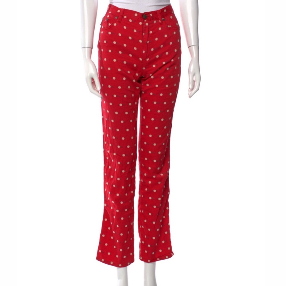 Moschino Jeans Vintage Red Polka Dot Pants Size 29
